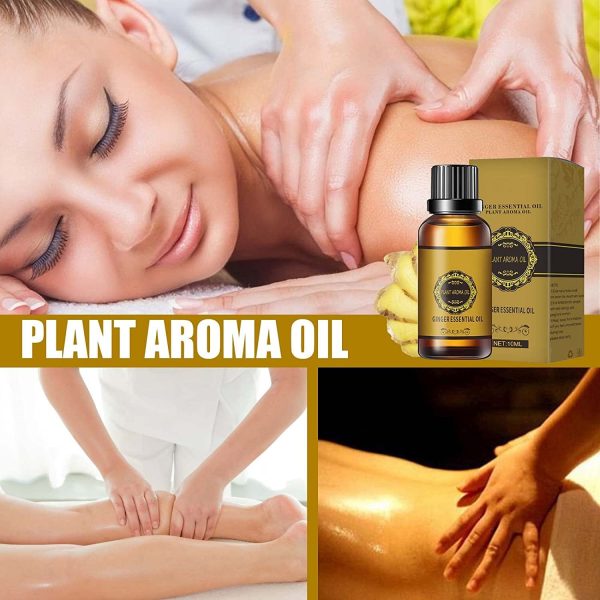 Natural Belly Drainage Ginger Oil Tummy Ginger Essential Oil Relax Massage Oil Plant Aroma Oil(2pcs) - Image 3