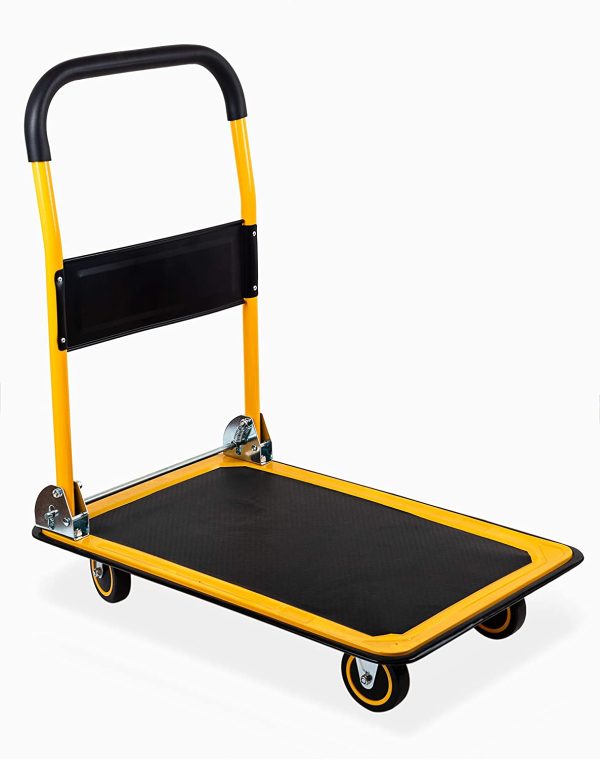 80876 28.75" x 18.75" x 33" Foldable Platform Truck Push Dolly-330 lb. Weight Capacity-with Swivel Wheels - Image 7