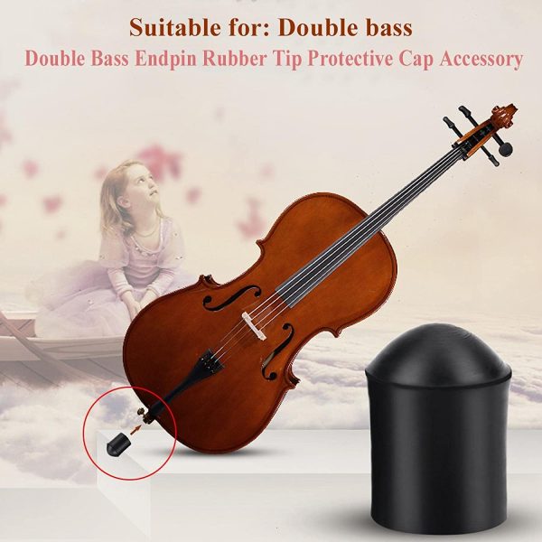 2Pcs Double Bass Endpin Rubber Tip Stopper Bass Endpin Protector Double Bass End Rubber Non-slip