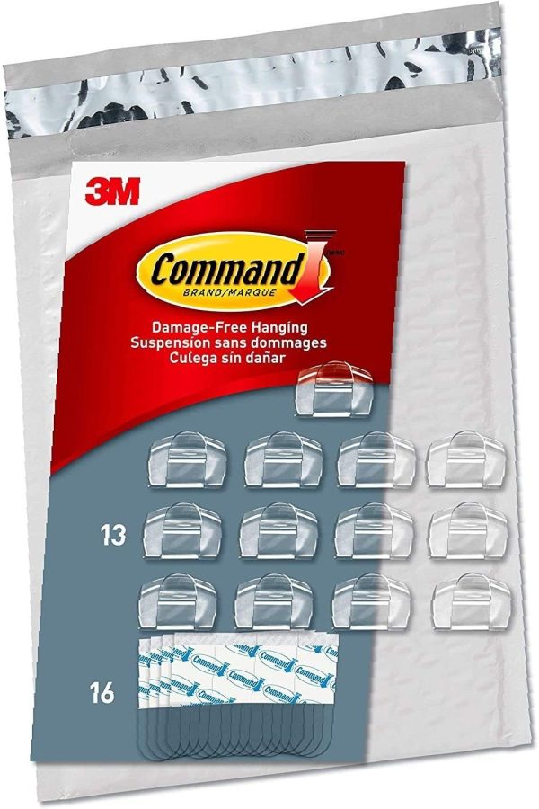 Command Clear Cord Clips, 13 Clips, 16 Strips (CL017-13NA) - Easy to Open Packaging, Organize Damage-Free - 1 - Image 3