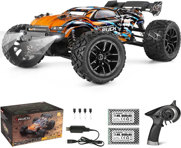 HAIBOXING RC Cars, :8 Scale Hobby Grade Remote Control Cars, 4WD High-Speed Fast RC Trucks 36km/H All Terrains Crawler Vehicle with 2 Rechargeable Batteries for Boys Kids and Adults 8858 Hailstorm - Image 6