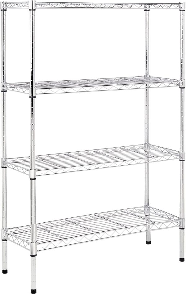 AmazonBasics 4-Tier Wire Storage Shelves Rack, Chrome - Image 2