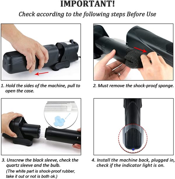 Sun JUP01 Aqua Green Algae Killing UV Sterilizer in Tank Filter Machine (JUP 01KIT with 2X Spare Filters and 1x Replace Bulb) ?? - Image 7