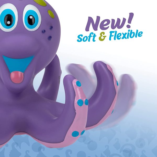 Nuby Floating Purple Octopus with 3 Hoopla Rings Interactive Bath Toy - Image 8