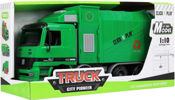 Click N' Play CNP0301 Friction Powered Garbage Truck Toy with Garbage Cans Vehicle - Image 3