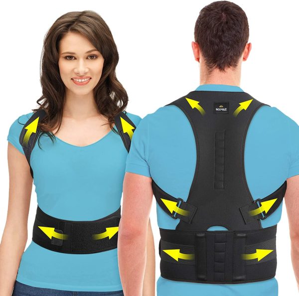 SOMAZ Adjustable Posture Corrector for Men&Women&Kids, Slouching Corrector, Clavicle Support, Back Straightener, Upper and Lumbar Back Brace Support for Rounded Shoulders & Back Pain (L)?M? - Image 4