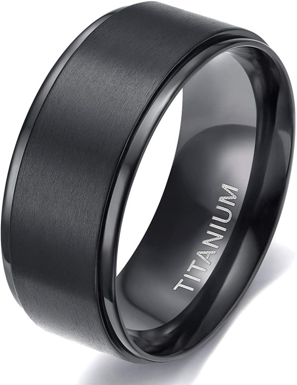 TIGRADE 4mm 6mm 8mm 10mm Black Titanium Rings Wedding Band Matte Comfort Fit for Men Women - Image 2