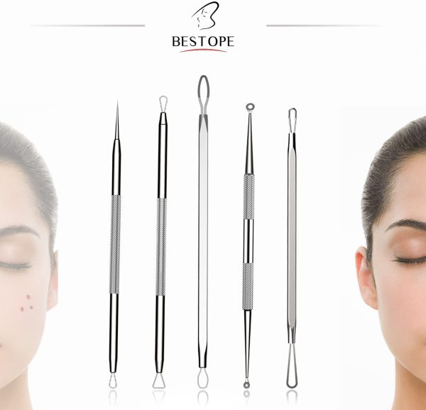 BESTOPE PRO Pimple Extractor Kit - 5PCS Pimple Popper Comedone Extraction Tool , Easy for Blackhead Remover - Image 6