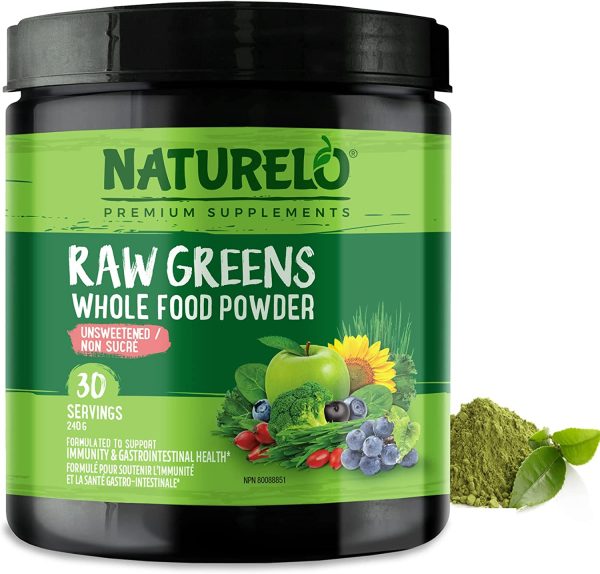 NATURELO Raw Greens Superfood Powder - Unsweetened - Boost Energy, Detox, Enhance Health - Organic Spirulina - Wheat Grass - Whole Food Nutrition from Fruits and Vegetables - 30 Servings - Image 5