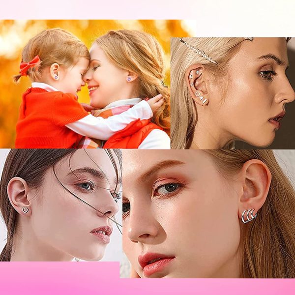 Yuelong 6pcs Ear Piercing Gun Kit Self Ear Piercing Gun with Sterile Safety Ear Stud Gun Household Disposable No Pain Ear Piercing Gun Kit Safe Ear Piercing Tools Piercing Supplies - Image 5