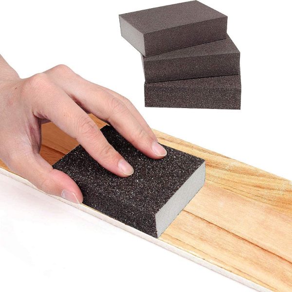 4 Pieces Sanding Blocks with 4 Different Grits(36,80,120,180) Coarse/Medium/Fine/Superfine Wet and Dry Sanding Sponge Washable and Reusable Sanding Pads for Wood Wall and Metal