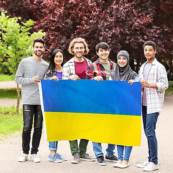 YCXXKJ Ukraine Flag 3x5 Ft Ukrainian National Flags Polyester with 2 Brass Grommets Outdoor Indoor Decoration Flag (Blue-Yellow-1) - Image 2