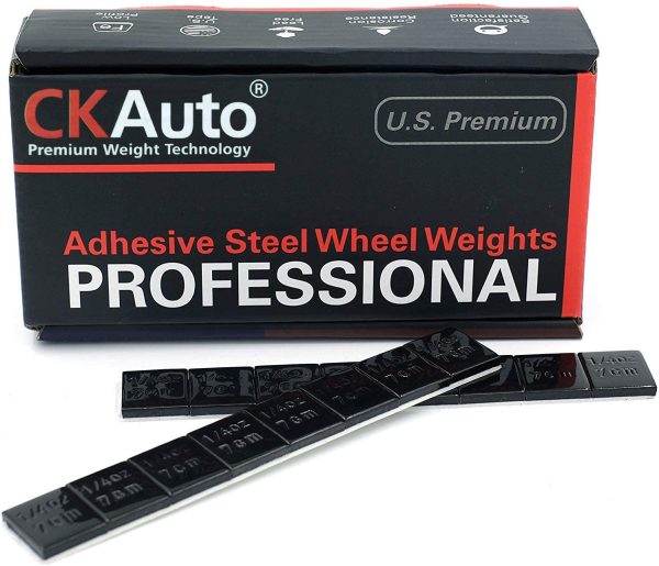 CKAuto 1/4oz, 0.25oz, Black Adhesive Stick on Wheel Weights, Easy Peel, Low Profile, US OEM Quality, 60 oz/Box (240pcs) - Image 3