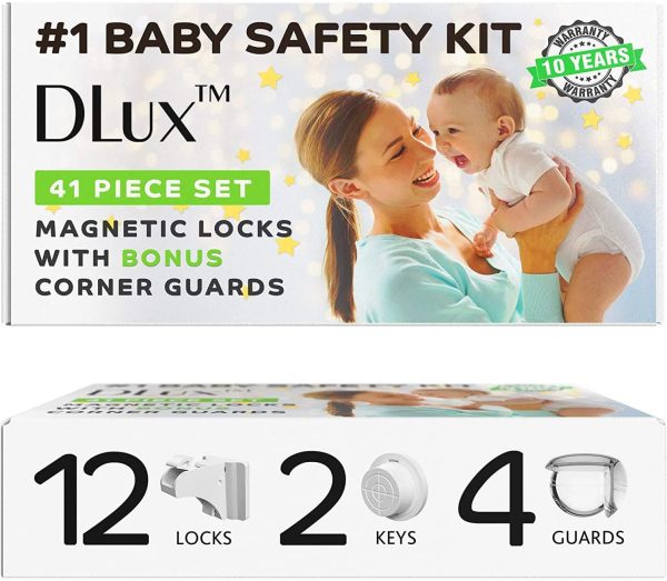 Magnetic Cabinet Locks Child Safety 41-Piece Kit with New Upgraded Adhesive [12 Magnet Locks 2 Keys 4 Corner Guards] Easy Installation No-Drill Baby Proofing Locks to Childproof Cabinets & Drawers - Image 6