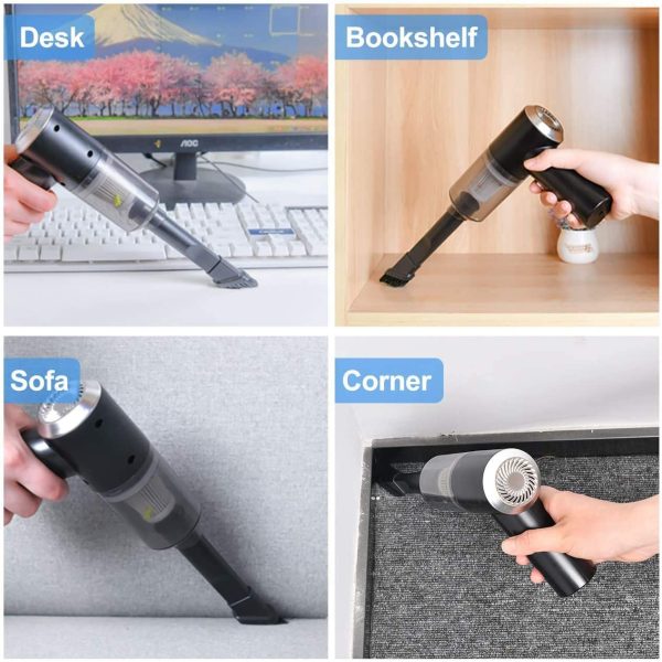 Mini Hand Vacuum Cordless Cleaner,Handheld Vacuum for Office,Keyboard,Home and Car,6000Pa (Black) - Image 2