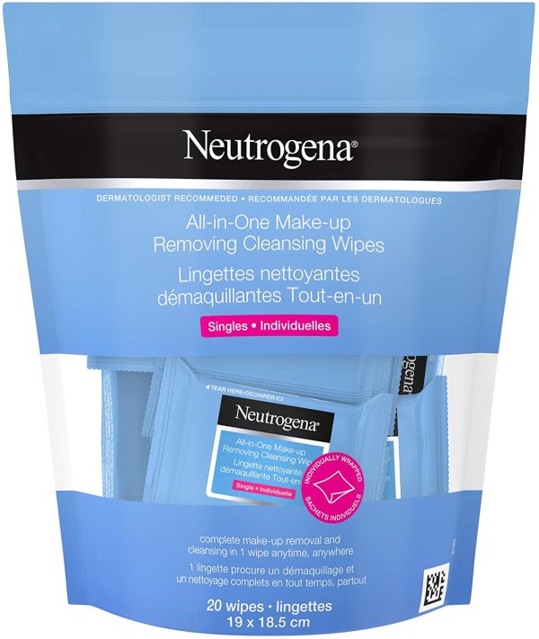 Neutrogena Make-up Remover Cleansing Wipes, Alcohol & fragrance-free, Facial Wipes, 20 Single wrapped wipes - Image 9