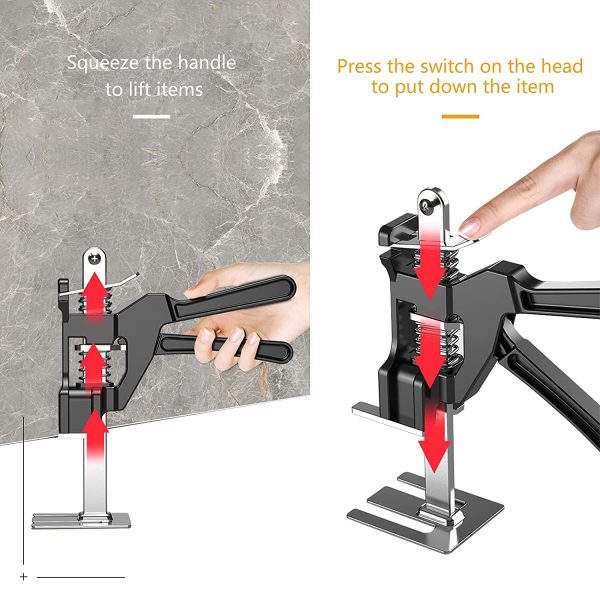 QYLPNB 2PCS Labor Saving Arm,Portable Table Labor Saving Arm Jack,Maximum Lift 5.7in 485lbs Static Load 308lbs Dynamic Load Drywall Lift,Manual Positioning Height Adjust Arm Tool - Image 5