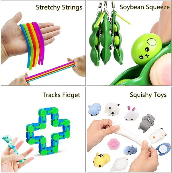 40 Pcs Fidget Toys Pack Contain Pop Fidget Toy to Stress Relief, Fidget Pack Cheap for Kids Adults,Special Fidjetoy Toy Packages for Party, School, Carnival, Fillers(#1) - Image 7