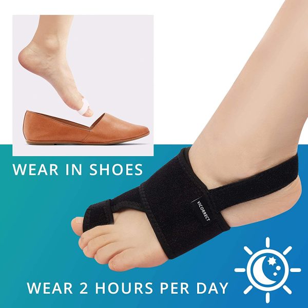 Vicorrect Bunion Corrector & Bunion Toe Separators, Orthopedic Bunion Splint for Big Toe Pain Relief and Toe Straightening, Hallux Valgus Brace for Day/Night Support - Image 3