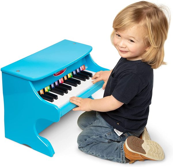 Melissa & Doug Learn-to-Play Piano with 25 Keys and Color-Coded Songbook - Blue - Image 6