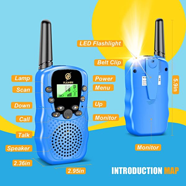 Toys for 3-12 Year Old Kids, Vary Toys Walkies Talkies for Kids Outdoor Toys for Kids 3-12 Year Old Kids Gifts Hiking Camping Games Cool Toys for Kids Age 3-12 Good Christmas Birthday Gifts Blue - Image 4