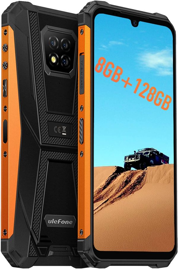 Rugged Cell Phone Canada,  Armor 8 Pro Rugged Smartphone, 8GB+128GB, Android 11, 5580mAh, 6.1" HD+ Screen, IP68/IP69K Waterproof & Shockproof Cell Phone, Type-C, NFC, GPS (Orange) - Image 8