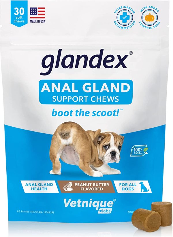 Glandex Anal Gland Soft Chew Treats with Pumpkin for Dogs Chews with Digestive Enzymes, Probiotics Fiber Supplement for Dogs ??Vet Recommended - Boot The Scoot - by Vetnique Labs (Peanut Butter, 30ct) - Image 6