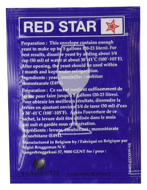 Red Star RS-Cuveex10 Premier Cuvee Yeast 10 Packets - Image 3