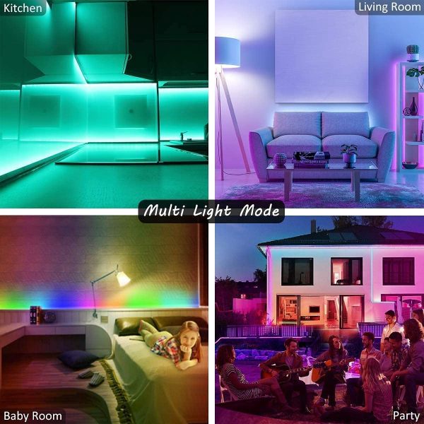 L8star Color Changing Light Strips SMD 5050 RGB LED Lights with Bluetooth (16.4ft) - Image 5