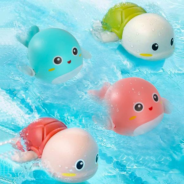 Baby Bath Toys for Kids Bathtime Fun 4 Pack Wind up Baby Toys Swimming Turtles and Dolphin Sensory Toys for Baby Boys and Girls for Ages 6 Months & up - Image 2