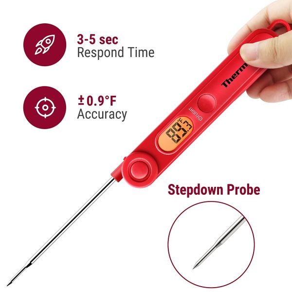 ThermoPro TP03B Digital Instant Read Meat Thermometer Kitchen Cooking Food Candy Thermometer with Backlight and Magnet for Oil Deep Fry BBQ Grill Smoker Thermometer - Image 3