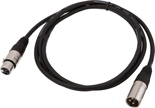 AmazonBasics XLR Male to Female Microphone Cable - 6 Feet, Black - Image 4