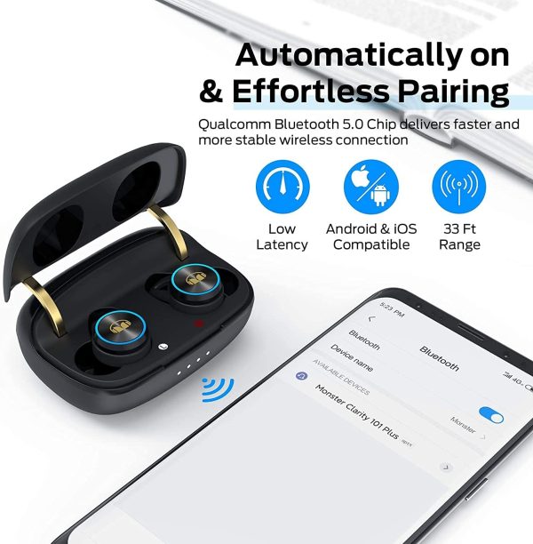 Wireless Earbuds, Bluetooth 5.0 IPX5 Waterproof Touch Control True Wireless Bluetooth Earbuds, USB-C Quick Charge/Wireless Charging, 28 Hours Playtime - Image 4