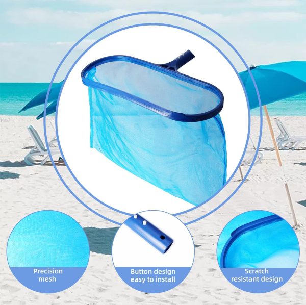 VABNEER Landing Net Pool Cleaning Deep Professional Pool Skimmer Net Leaf Skimmer Net Swimming Pool Pond Flat Net for Swimming Pool Pond Hot Tub Fountain (Pole Not Included) (Deep Rake) - Image 5