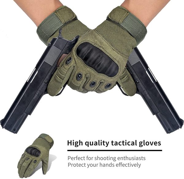 Tactical Gloves, Wear-Resistant Military Gloves, Touch Screen Full Finger Gloves for Cycling Motorcycle Shooting Hunting Hiking Riding Climbing - Image 3