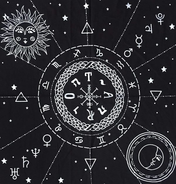 Altar Cloth Gold Silver 12 Constellation Stars Universe Wiccan Wicca Alter Cloth by  46x46 cm?M? - Image 3