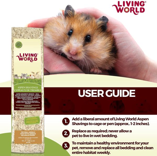 Living World Aspen Shavings Small Animal Bedding - 10 L (600 cu in) - Image 3