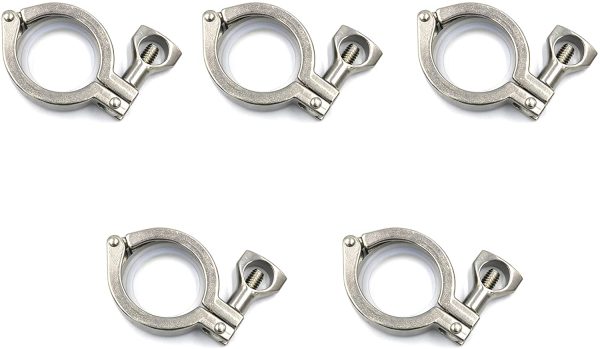 YaeTool 5PCS 1.5'' Tri Clamp with Wing Nut and Silicone Gasket Stainless Steel 304 Single Pin Heavy Duty Tri Clamp - Image 3