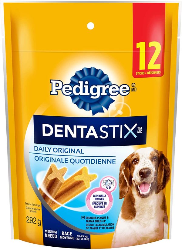 PEDIGREE DENTASTIX Oral Care Dog Treats for Medium Dogs - Original, 12 Sticks - Image 2