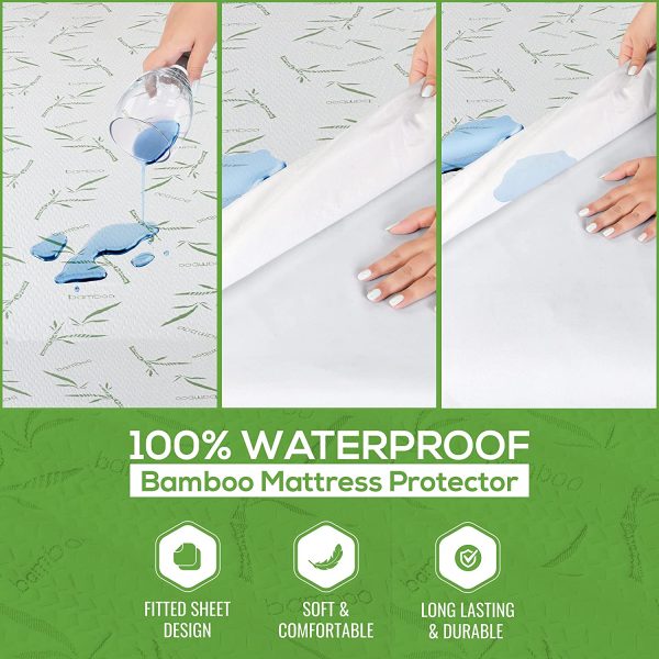 Utopia Bedding Premium Bamboo Waterproof Mattress Protector Full 340 GSM, Fits 15 Inches Deep, Easy Care - Image 5