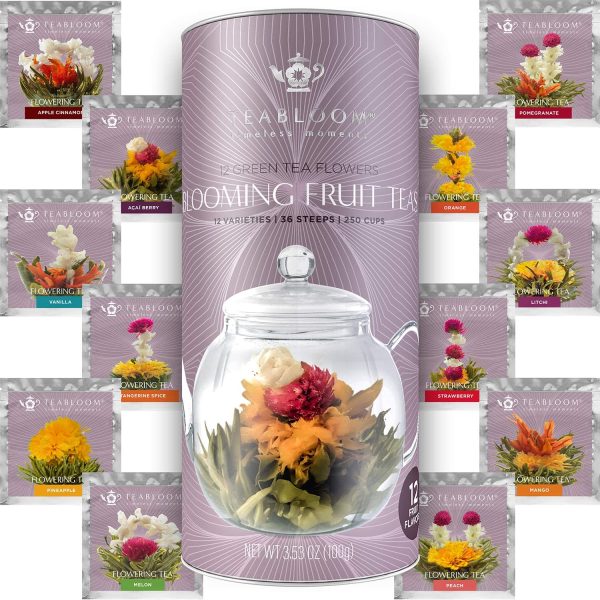 Blooming Tea ?? Fruit Flowering Teas ??12 Unique Flower Varieties of Blooming Tea in 12 Delicious Fruit Flavors ??Each Flowering Tea Ball Steeps Up to 3 Times ??Handpicked Ingredients - Image 3