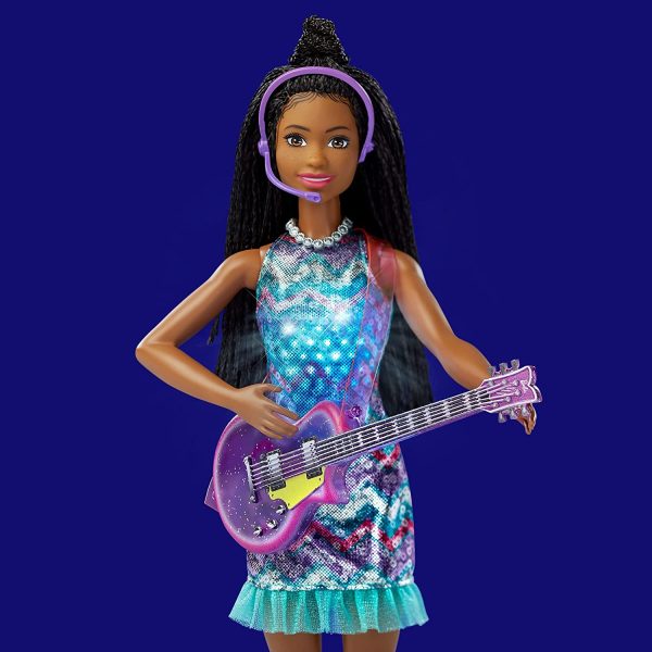 Barbie: Big City, Big Dreams Barbie ?M?Prooklyn?M?Roberts Doll (11.5-in Brunette with Braids) with Music, Light-Up Feature, Microphone & Accessories, Gift for 3 to 7 Year Olds - Image 7