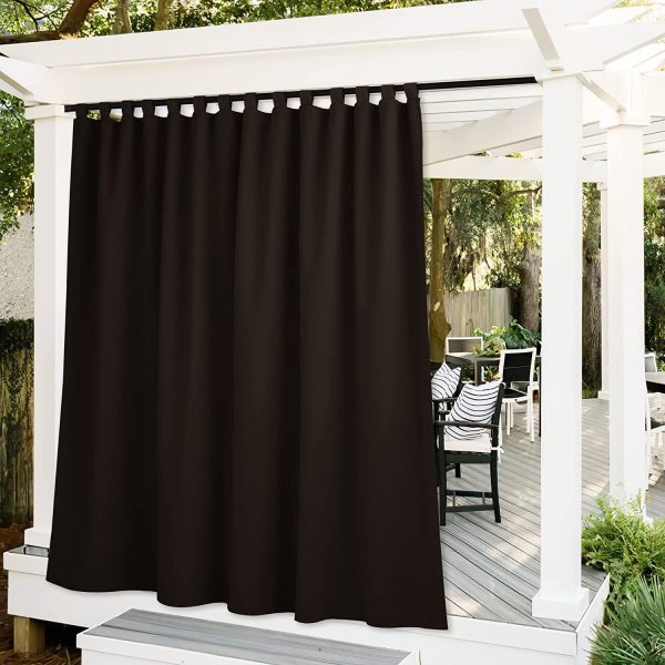 Extra Wide 100 inch Outdoor Panel, Waterproof Curtain Outside D??cor for Sliding Glass Door/Patio Door/Corridor Blackout Drapery, 100 Wide by 120 Long, Brown - Image 3