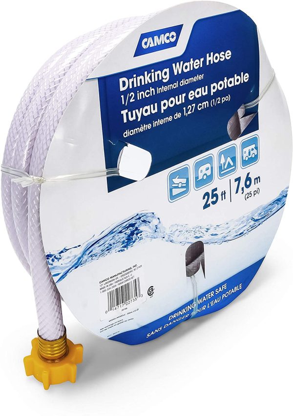 CAMCO 25ft TastePURE Drinking Water Hose- Lead and BPA Free, Reinforced for Maximum Kink Resistance 1/2 inch Inner Diameter (22735) - Image 2