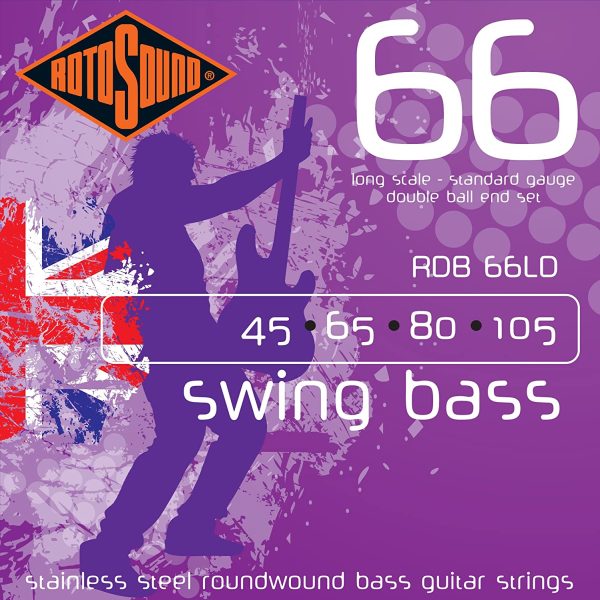 Rotosound RDB66LD Swing Bass 66 Stainless Steel Double Ball End Bass Guitar Strings