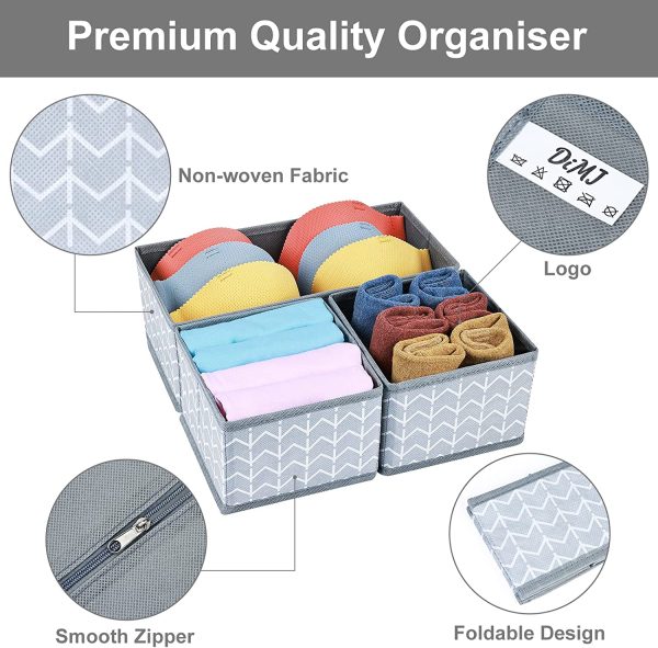 12 PCS Drawer Organizer Dresser Closet Foldable Wardrobe Storage Organizers Drawer Dividers Storage Cubes for Clothes, Bras, Socks, Underwear, Ties, Scarves, Cosmetics - Image 8