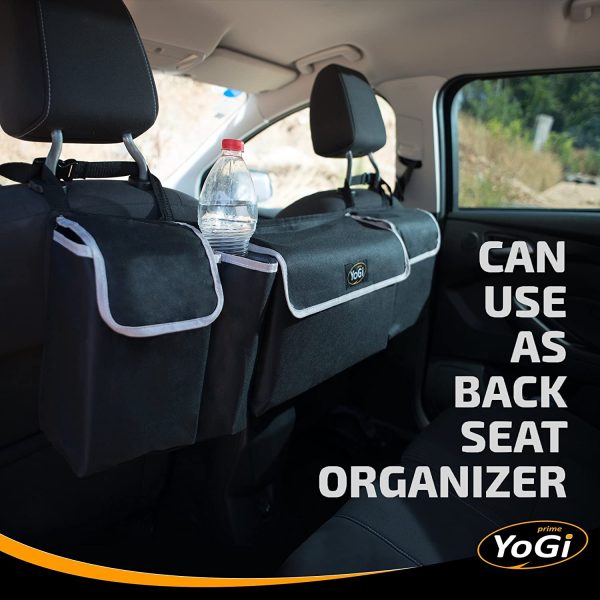 Trunk and Backseat car Organizer by Yogi Prime, hanging Trunk Storage Organizer Will Provides You The Most Storage Space Possible, Use It As A Back Seat Storage Car Cargo Organizer and Free Your Trunk Floor