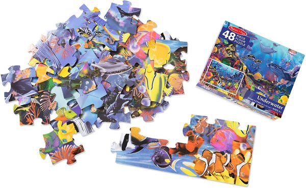 Melissa and Doug Underwater Floor Puzzle (Extra-Thick Cardboard Construction, Beautiful Original Artwork, 48 Pieces, 60.96 cm × 91.44 cm) - Image 6