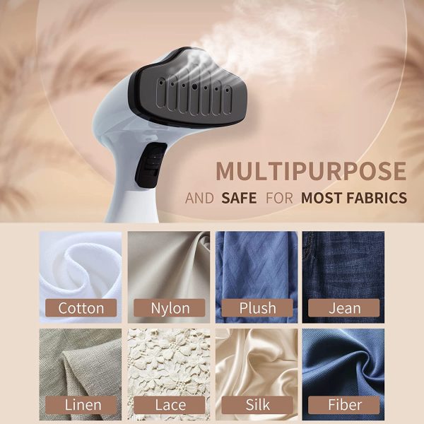 Portable Fabric Steamers, Portable Handheld Steamers Fabrics Removes Wrinkles,25-Second Fast Heat-up,Travel Garment Steamer with 320ML Large Detachable Water Tank for Home - Image 6