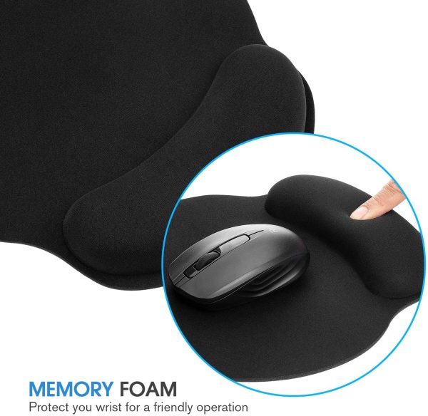 Mouse pad,Ergonomic Memory Foam Mouse Pad,Mouse Pad Wrist Rest,Non-Slip Rubber Base Rest Mouse Pad Wrist Rest Support, Soft Mouse Mat for Gaming,Office,Computer,Laptop,Mac,Black - Image 5